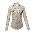 thumbnail image 1 of FashionOutfit Women's Casual Printed See-through Mesh Blouse Shirt, 1 of 1