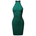 thumbnail image 1 of FashionOutfit Women's Casual Sexy High Neck Sleeveless Lurex Body-Con Mini Dress, 1 of 4