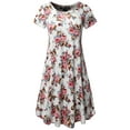 thumbnail image 1 of FashionOutfit Women's Casual Short Sleeve T-Shirt Loose Flare Patterned Dress, 1 of 1