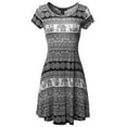 thumbnail image 1 of FashionOutfit Women's Casual Short Sleeve T-Shirt Loose Flare Patterned Dress, 1 of 1