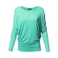thumbnail image 1 of FashionOutfit Women's Casual Solid Boat Neck Long Dolman Sleeve Top - MADE in USA, 1 of 1