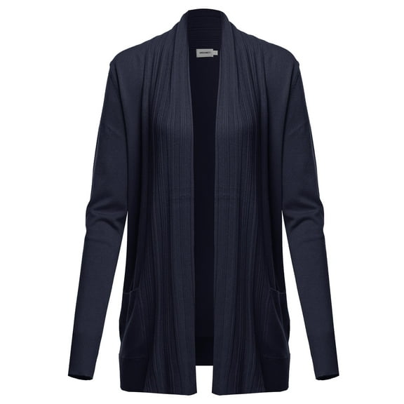 FashionOutfit Women's Casual Solid Long Sleeves Open Front Raglan Long-Line Soft Sweater Viscose Knit