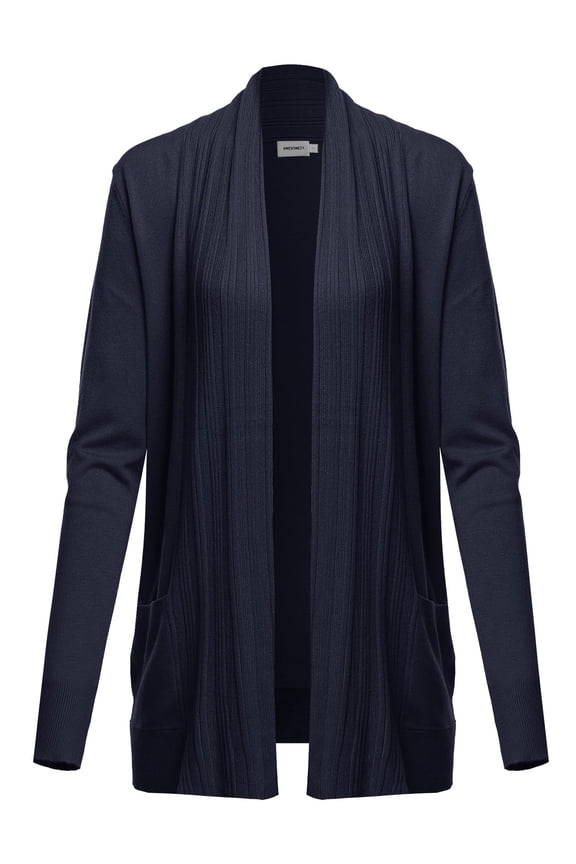 Women's Casual Solid Long Sleeves Open Front Raglan Long-Line Soft Sweater Viscose Knit