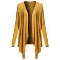 thumbnail image 1 of FashionOutfit Women's Casual Solid Ribbed Open Front Long Sleeve Knit Cardigan, 1 of 4