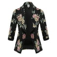 thumbnail image 1 of FashionOutfit Women's Casual Style Stretch 3/4 Gathered Sleeve Open Front Work Office Blazer Jacket, 1 of 1