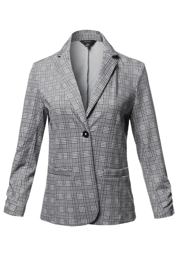Women's Casual Stylish Patterned Long Sleeves Blazer Jacket