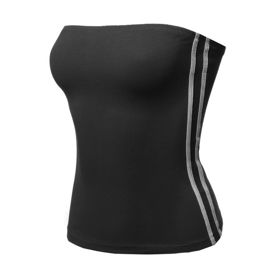 FashionOutfit Women's Casual Two-Stripes Side Detail Solid Tube Tank Top