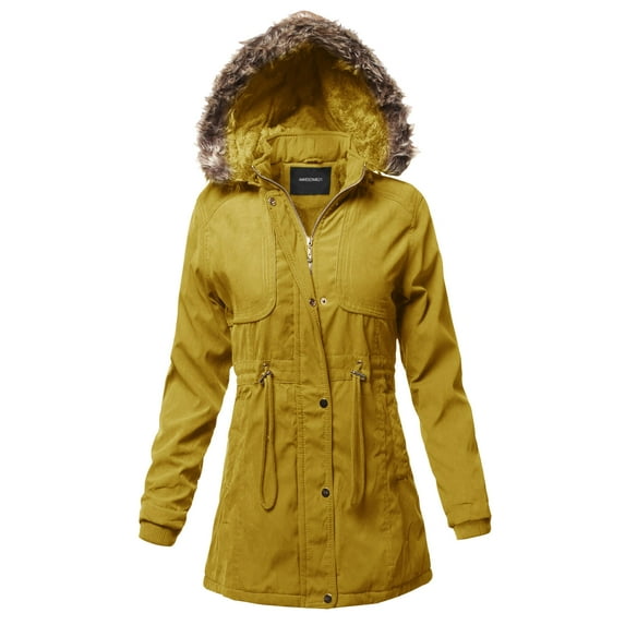 FashionOutfit Women's Casual Vintage Style Faux Fur Lining Long Jacket
