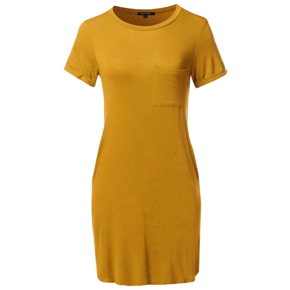 FashionOutfit Women's Causal Short Sleeve Round Neck Loose fit Mini Dress