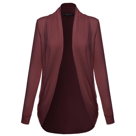 FashionOutfit Women's Classic Stylish Comfortable Open Front Draped Cardigan