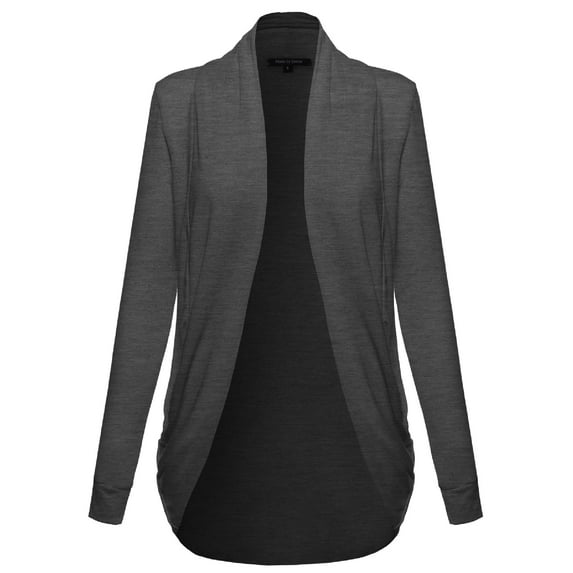 FashionOutfit Women's Classic Stylish Comfortable Open Front Draped Cardigan