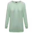 thumbnail image 1 of FashionOutfit Women's Crochet Lace Accented Long Sleeve Knit Top, 1 of 3