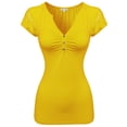 thumbnail image 1 of FashionOutfit Women's Cute Detail Casual Cap Sleeve Tee Shirt, 1 of 3