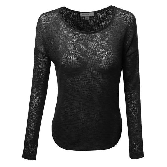 FashionOutfit Women's Cute Elbow Patched Hacci Sweater Knit Top