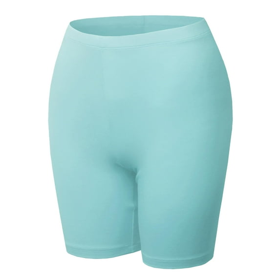 FashionOutfit Women's Essential Active Daily Cotton Mid Rise Biker Shorts