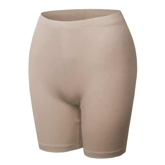 FashionOutfit Women's Essential Active Daily Cotton Mid Rise Biker Shorts