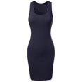 thumbnail image 1 of FashionOutfit Women's Fitted Solid Basic Sleeveless Racerback Bodycon Mini Dress, 1 of 3