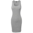 thumbnail image 1 of FashionOutfit Women's Fitted Solid Basic Sleeveless Racerback Bodycon Mini Dress, 1 of 3
