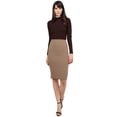 thumbnail image 1 of FashionOutfit Women's Fitted Solid Bubble Crepe High Waist Midi Pencil Skirt, 1 of 4