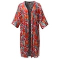 thumbnail image 1 of FashionOutfit Women's Floral Print 3/4 Sleeve Kimono Style Long Cardigan, 1 of 1