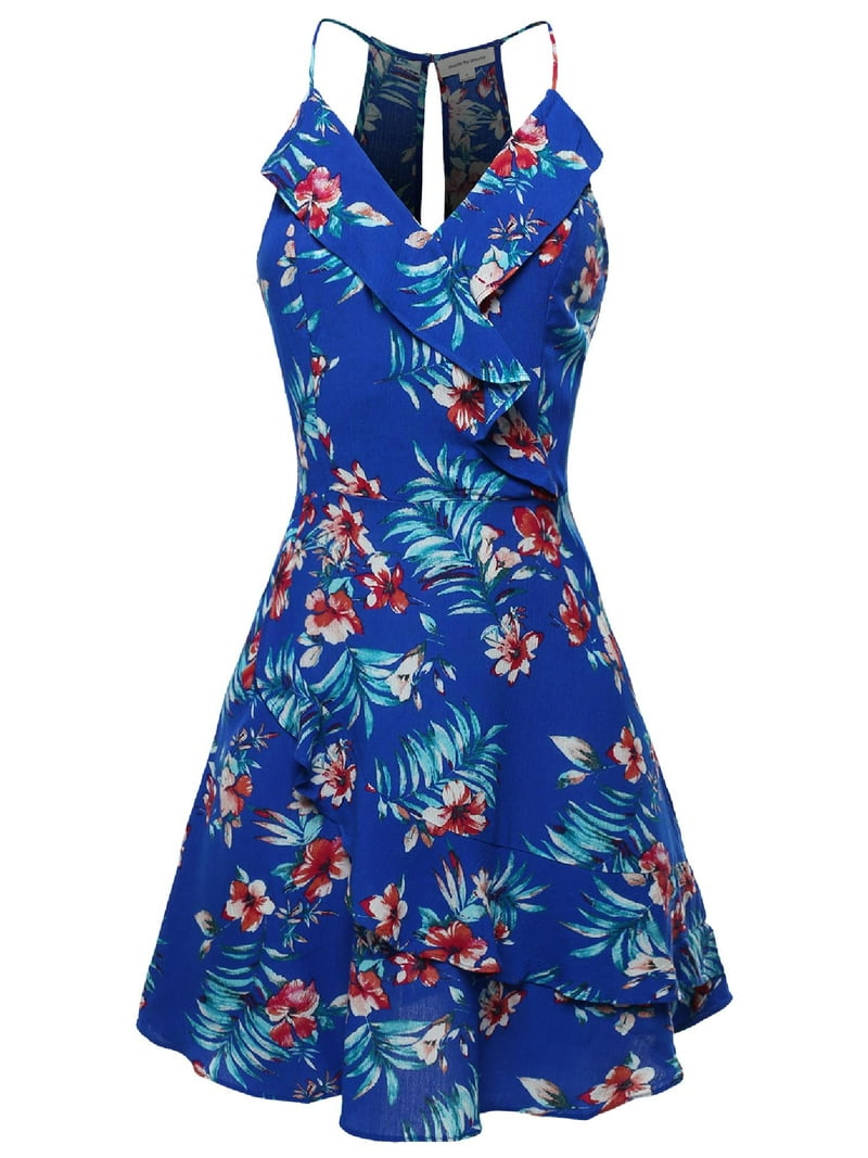 knee length dresses for ladies Blush Ruffle Front Scalloped Hem Mini Dress – Sail to Sable