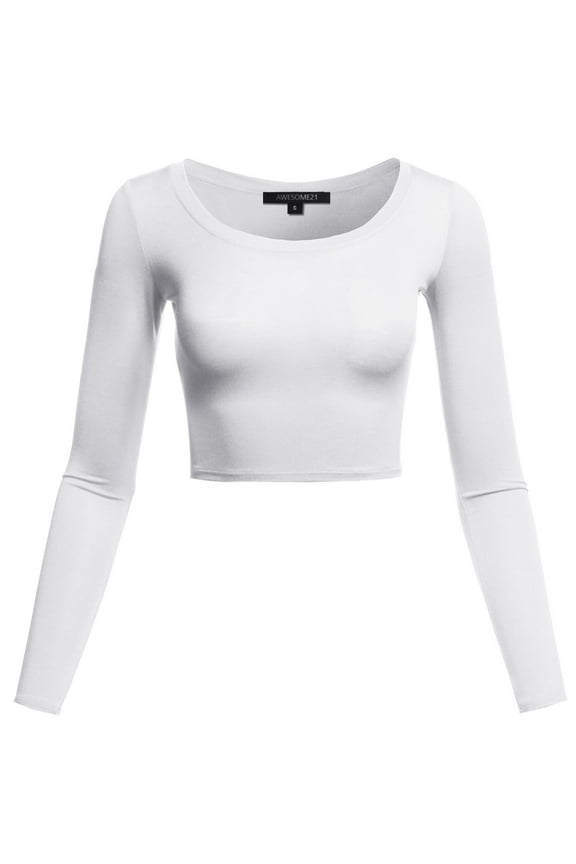 Women's Floral Prints Lightweight Long Sleeve Crop Top