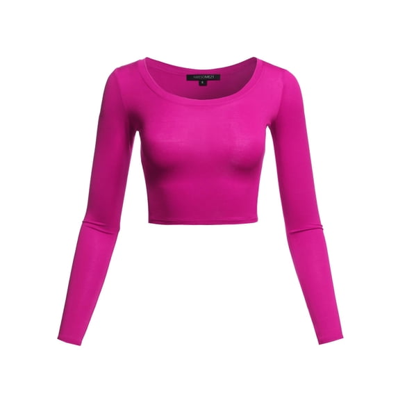 FashionOutfit Women's Floral Prints Lightweight Long Sleeve Crop Top