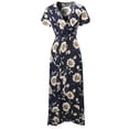 thumbnail image 1 of FashionOutfit Women's Floral Surplice Wrap Dress with Ruffle Detail, 1 of 1