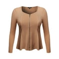 thumbnail image 1 of FashionOutfit Women's Good Strechy PrincessLine Scoop Neck Cardigan Jacket, 1 of 3
