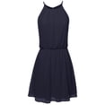 thumbnail image 1 of FashionOutfit Women's High Neck Pleated Dress w/ Waistband, 1 of 3