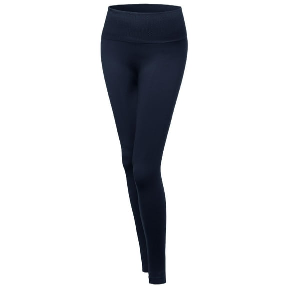 FashionOutfit Women's High Quality Seamless 5" Elastic band Fleece lined Plus Size Legging