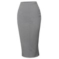 thumbnail image 1 of FashionOutfit Women's High Waist Basic Pencil Stretch Span Midi Length Back-Slit Back Skirt, 1 of 1
