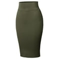 thumbnail image 1 of FashionOutfit Women's High Waist Basic Pencil Stretch Span Midi Length Back-Slit Office Skirt, 1 of 1