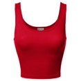 thumbnail image 1 of FashionOutfit Women's Junior Sized Basic Solid Sleeveless Crop Tank Top, 1 of 5