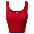 thumbnail image 1 of FashionOutfit Women's Junior Sized Basic Solid Sleeveless Crop Tank Top, 1 of 5