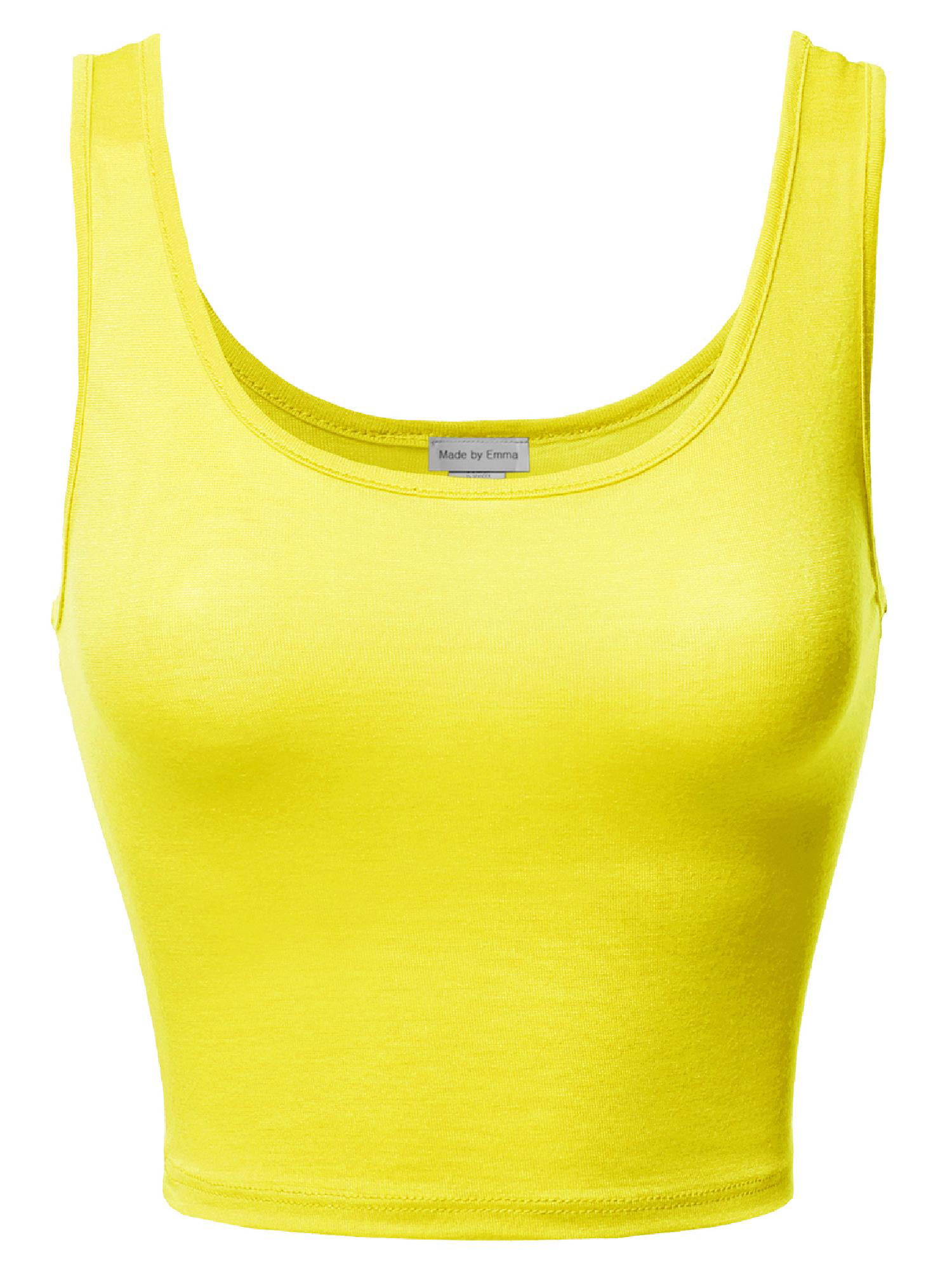Buy CtopoGo Women's Sports Bra Sunny Yellow Half Sleeve Tank Top