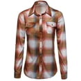 thumbnail image 1 of FashionOutfit Women's Lightweight Collar Plaid Button Down Shirt, 1 of 4