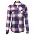 thumbnail image 1 of FashionOutfit Women's Lightweight Collar Plaid Button Down Shirt, 1 of 4