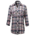 thumbnail image 1 of FashionOutfit Women's Long Sleeve Lightweight Plaid Button Down Shirt, 1 of 4