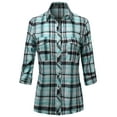 thumbnail image 1 of FashionOutfit Women's Long Sleeve Lightweight Plaid Button Down Shirt, 1 of 4