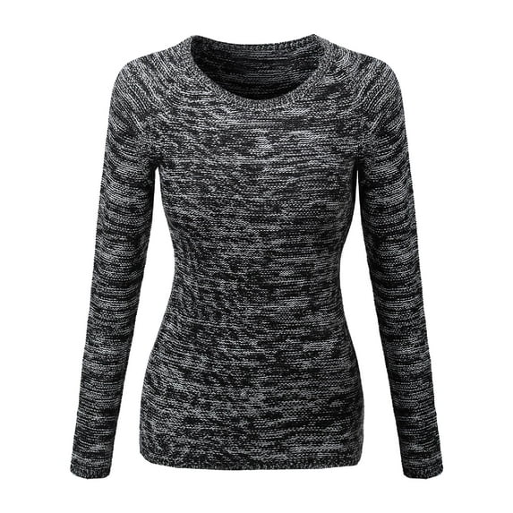 FashionOutfit Women's Marled Loose Knit Sweater with Adorable colors