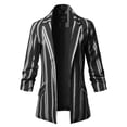 thumbnail image 1 of FashionOutfit Women's Pinstripe 3/4 Sleeves Notched Collar Blazer Jacket, 1 of 1