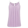 thumbnail image 1 of FashionOutfit Women's Plus Size Solid Keyhole Back Lined Chiffon Blouse Pleated Top, 1 of 3