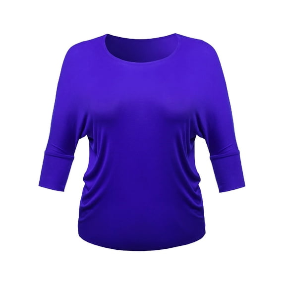 FashionOutfit Women's Round Neck Shoulder Raglan Short Sleeve Plus Size Top