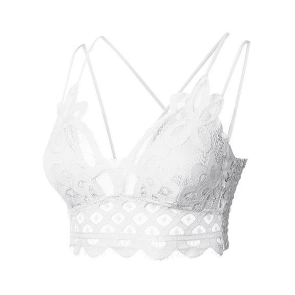 FashionOutfit Women's Sexy Floral Lace Crochet Adjustable Spaghetti Strap Bralette