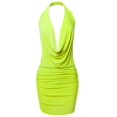 thumbnail image 1 of FashionOutfit Women's Sexy Halter Neck Ruched Bodycon Backless Party Cocktail Mini Dress, 1 of 1