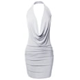 thumbnail image 1 of FashionOutfit Women's Sexy Halter Neck Ruched Bodycon Backless Party Cocktail Mini Dress, 1 of 1