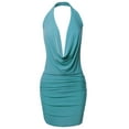 thumbnail image 1 of FashionOutfit Women's Sexy Halter Neck Ruched Bodycon Backless Party Cocktail Mini Dress, 1 of 1