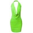 thumbnail image 1 of FashionOutfit Women's Sexy Halter Neck Ruched Bodycon Backless Party Cocktail Mini Dress, 1 of 1