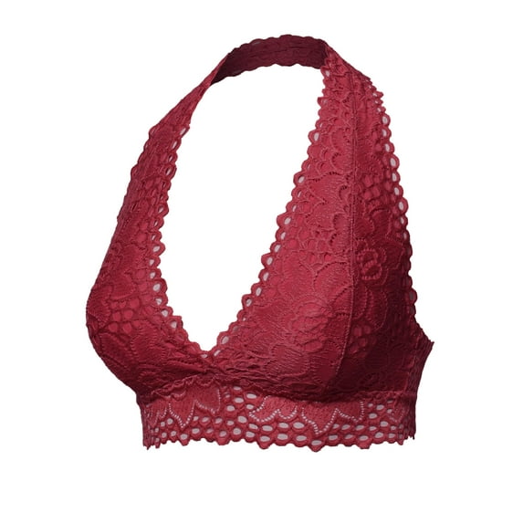 FashionOutfit Women's Sexy Lace Halter Neck Bralette